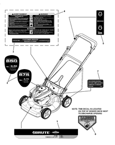 Decal Group Diagram and Parts List for 7800684-BT22675FC 2011 Briggs and Stratton Lawn Mower